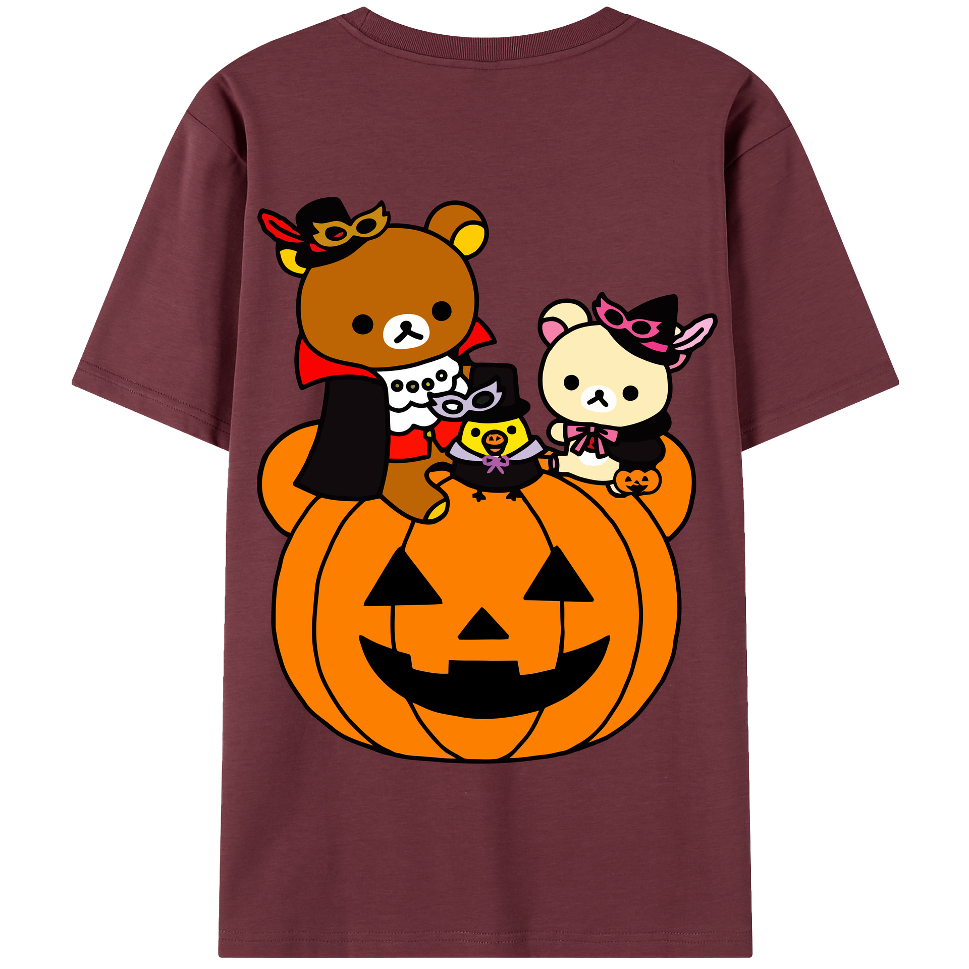 （画像用） リラックマ リラックマ キイロイトリ Rilakkuma Korilakkuma Kiiroitori 綿100％半袖Tシャツ（背面プリント）